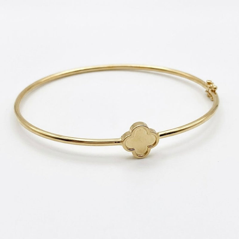 18k Gold Premium Clover Bangle - New Launch - Embellish Gold Jewelry & Diamond