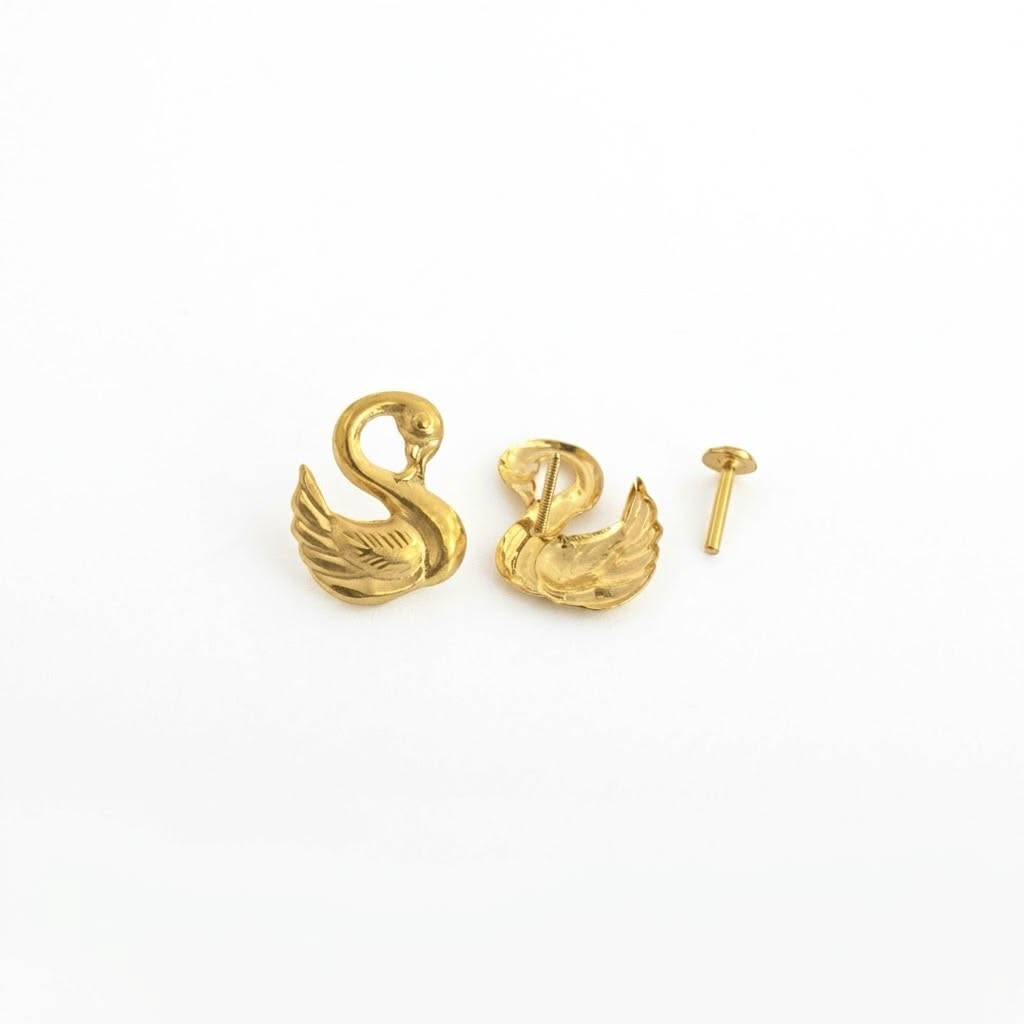 18K Real Gold Swan Necklace And Earring Set - Gold Jewellery - Embellish Gold