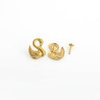 18K Real Gold Swan Necklace And Earring Set - Gold Jewellery - Embellish Gold