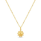 18K Real Gold Spike Flower Necklace And Earring Set - Festive Collection - Embellish Gold Jewelry & Diamond
