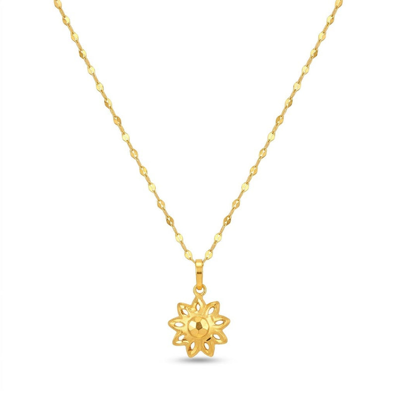 18K Real Gold Spike Flower Necklace And Earring Set - New Launch - Embellish Gold Jewelry & Diamond