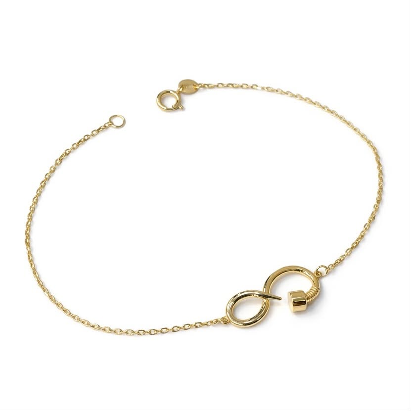 18K Gold Nail Infinity Bracelet - ad collection - Embellish Gold Jewelry & Diamond