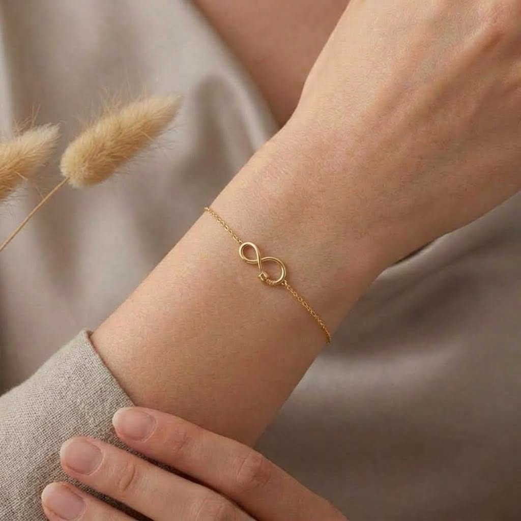 18K Gold Nail Infinity Bracelet - ad collection - Embellish Gold Jewelry & Diamond