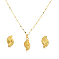 18K Real Gold Yin Yang Necklace And Earring Set - Gold Jewellery - Embellish Gold Jewelry & Diamond