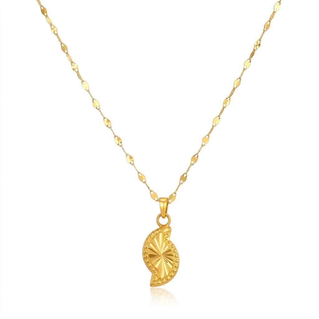 18K Real Gold Yin Yang Necklace And Earring Set - Gold Jewellery - Embellish Gold Jewelry & Diamond