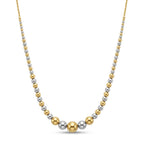 18k Gold 2 Tone Rope Ball Necklace - 18k Gold Necklace - Embellish Gold Jewelry & Diamond