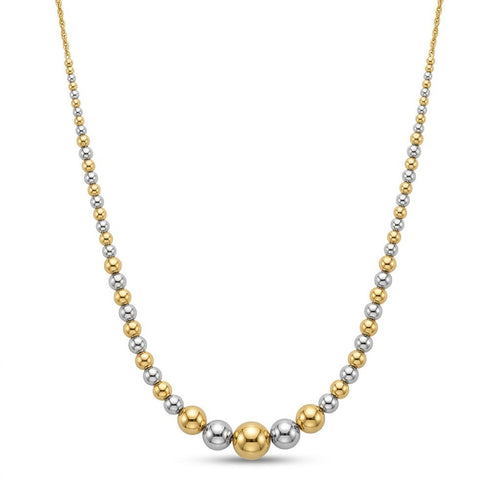 18k Gold 2 Tone Rope Ball Necklace - إطلاق جديد - Embellish Gold Jewelry & Diamond