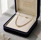 18k Gold 2 Tone Rope Ball Necklace - 18k Gold Necklace - Embellish Gold Jewelry & Diamond