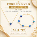 18k Gold Evil Eye Set Bundle Offer - Festive Collection - Embellish Gold Jewelry & Diamond