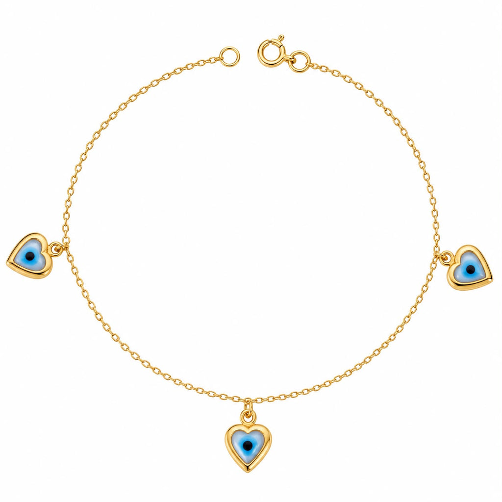 18k Gold Heart Evil Eye Set Bundle Offer - Festive Collection - Embellish Gold Jewelry & Diamond