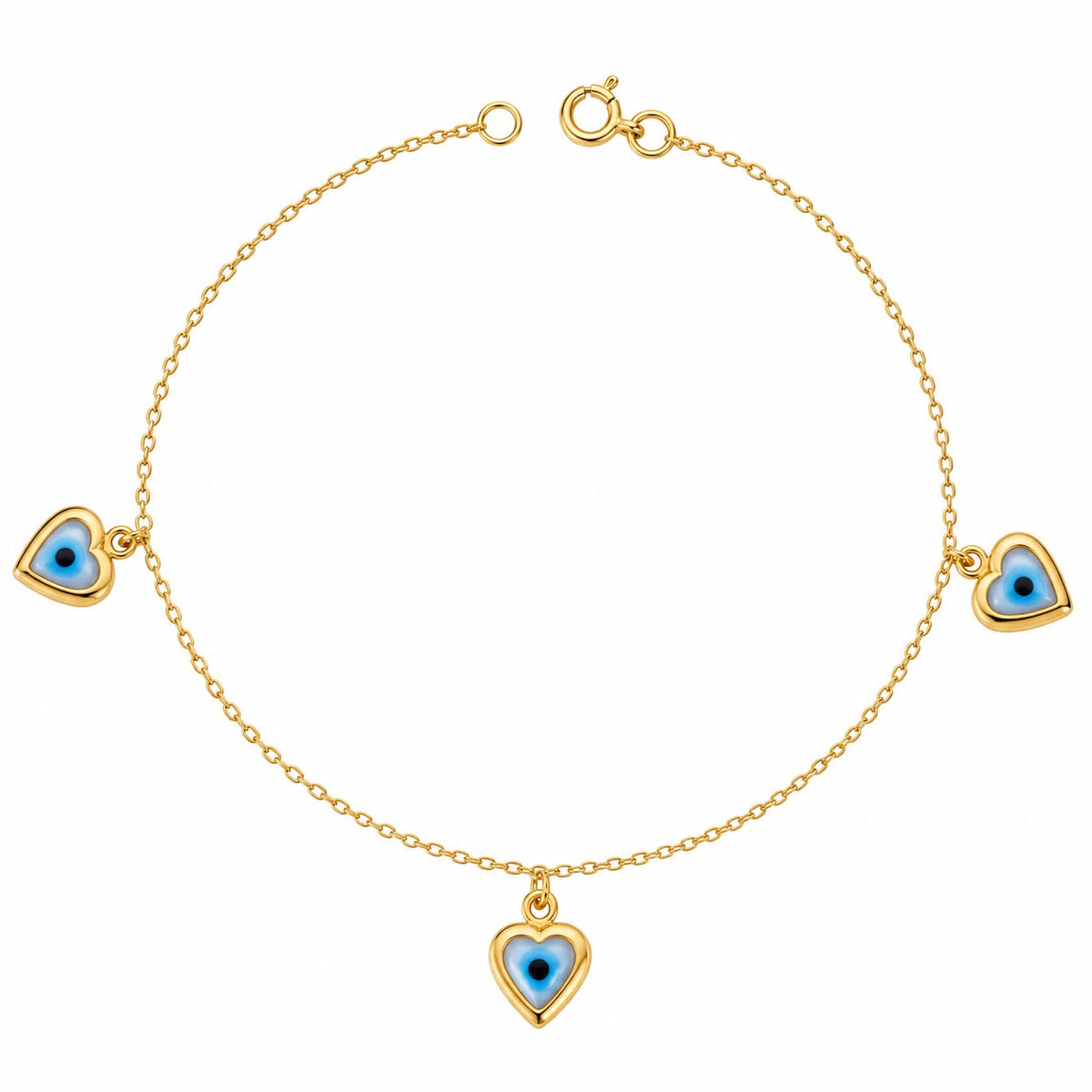 18k Gold Heart Evil Eye Set Bundle Offer - Festive Collection - Embellish Gold Jewelry & Diamond
