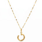 18K Real Gold Nail Necklace And Earring Set - ad collection - Embellish Gold