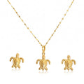 18K Real Gold Turtle Necklace And Earring Set - Best Seller - Embellish Gold