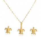 18K Real Gold Turtle Necklace And Earring Set - Best Seller - Embellish Gold
