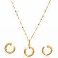 18K Real Gold Nail Necklace And Earring Set - ad collection - Embellish Gold