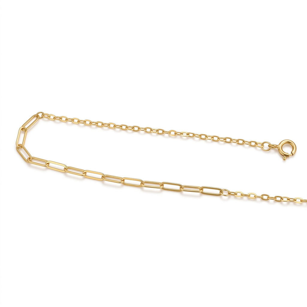 18k Gold Real Link Clip Bracelet - 18k Gold Bracelet - Embellish Gold Jewelry & Diamond