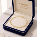 18k Gold Real Link Figaro Bracelet - 18k Gold Bracelet - Embellish Gold Jewelry & Diamond