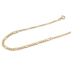 18k Gold Real Link Figaro Bracelet - 18k Gold Bracelet - Embellish Gold Jewelry & Diamond