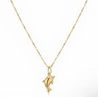 18K Real Gold Dolphine Necklace And Earring Set - Gold Jewellery - Embellish Gold