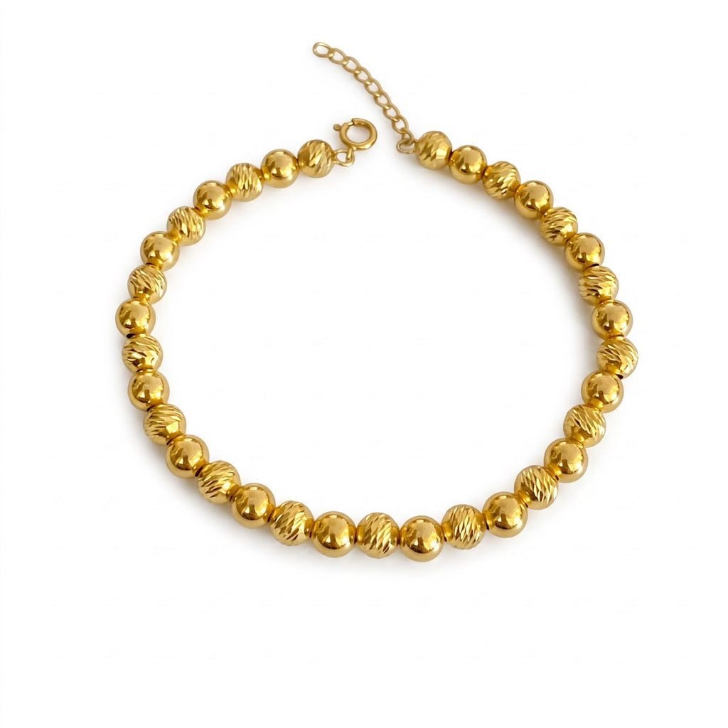 18K Gold Dia Plain Ball Bracelet - ad collection - Embellish Gold Jewelry & Diamond