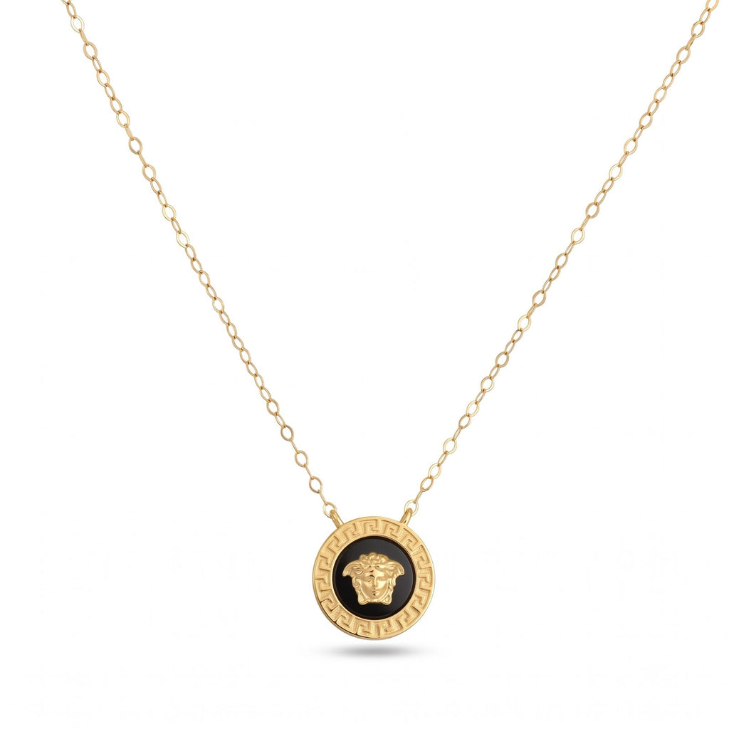 18k Gold Colored Versace Necklace - 18k Gold Necklace - Embellish Gold Jewelry & Diamond
