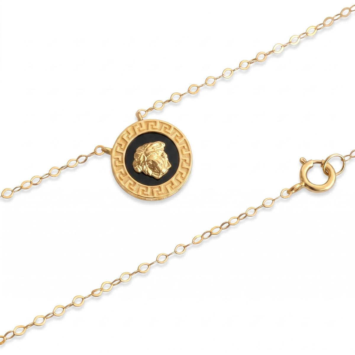 18k Gold Colored Versace Necklace - 18k Gold Necklace - Embellish Gold Jewelry & Diamond