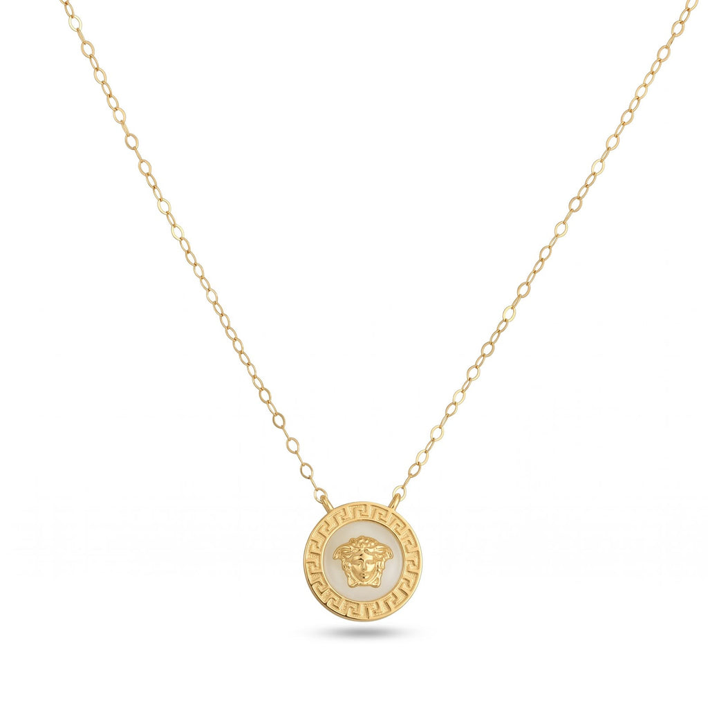 18k Gold Colored Versace Necklace - 18k Gold Necklace - Embellish Gold Jewelry & Diamond
