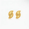 أقراط على شكل وردة من الذهب السعودي الحقيقي عيار 18 قيراط 035 - 18k Gold Earrings - Embellish Gold Jewelry & Diamond