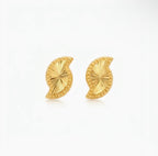 أقراط على شكل وردة من الذهب السعودي الحقيقي عيار 18 قيراط 035 - 18k Gold Earrings - Embellish Gold Jewelry & Diamond
