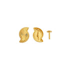 أقراط على شكل وردة من الذهب السعودي الحقيقي عيار 18 قيراط 035 - 18k Gold Earrings - Embellish Gold Jewelry & Diamond