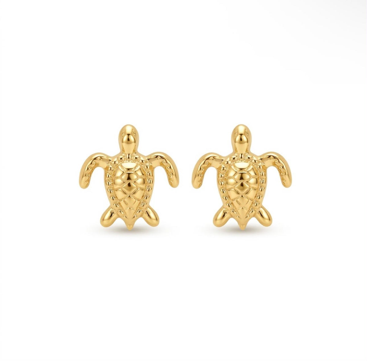 18K Real Gold Turtle Earrings - 18k Gold Earrings - Embellish Gold