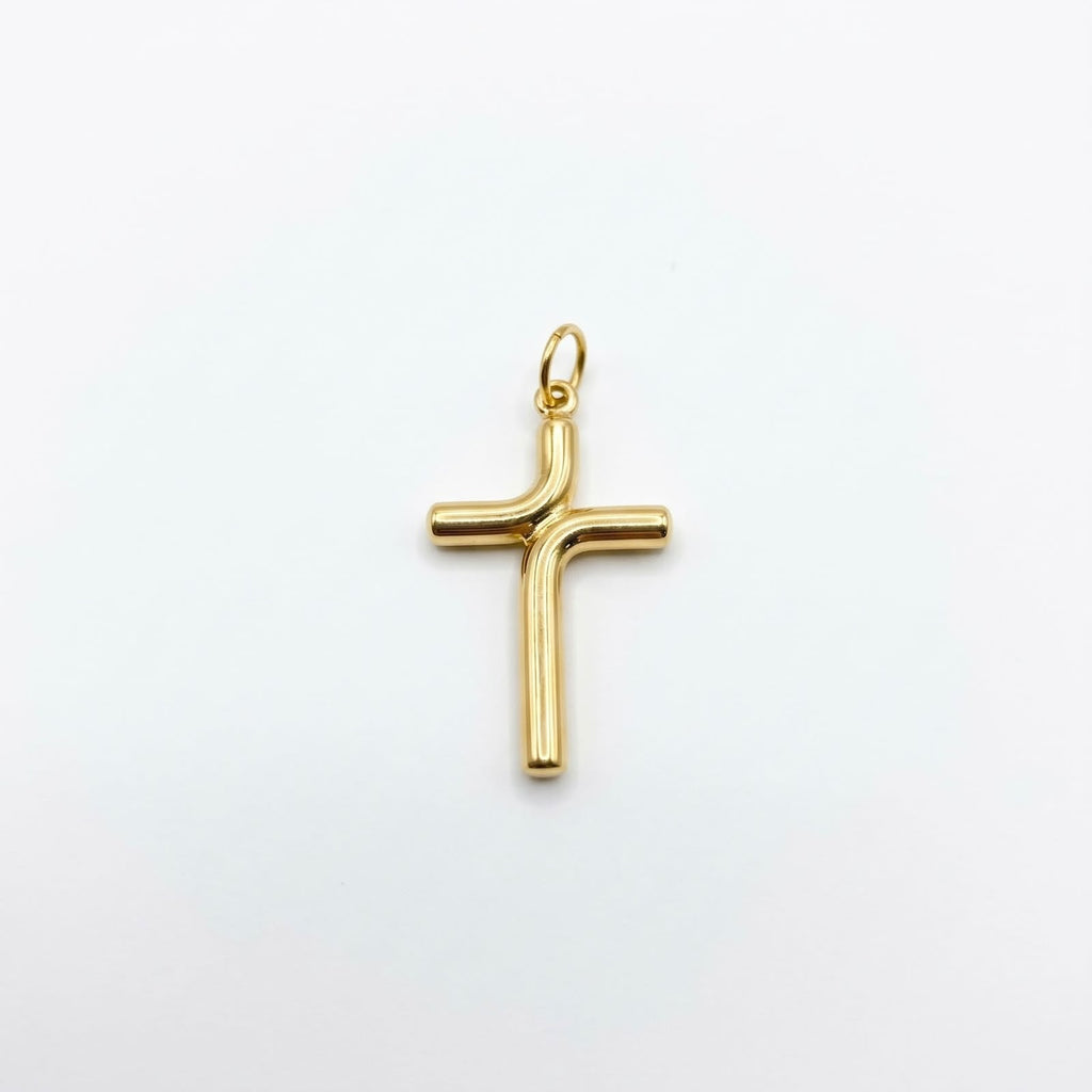 18k Gold Cross Inspired Pendant - 18k Gold Pendant - Embellish Gold Jewelry & Diamond