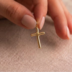 18k Gold Cross Inspired Pendant - 18k Gold Pendant - Embellish Gold Jewelry & Diamond