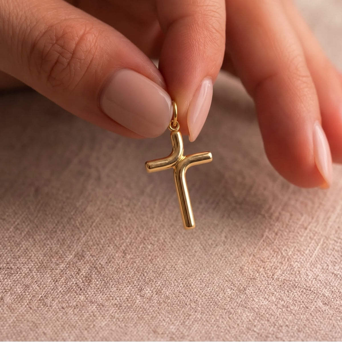 18k Gold Cross Inspired Pendant - 18k Gold Pendant - Embellish Gold Jewelry & Diamond