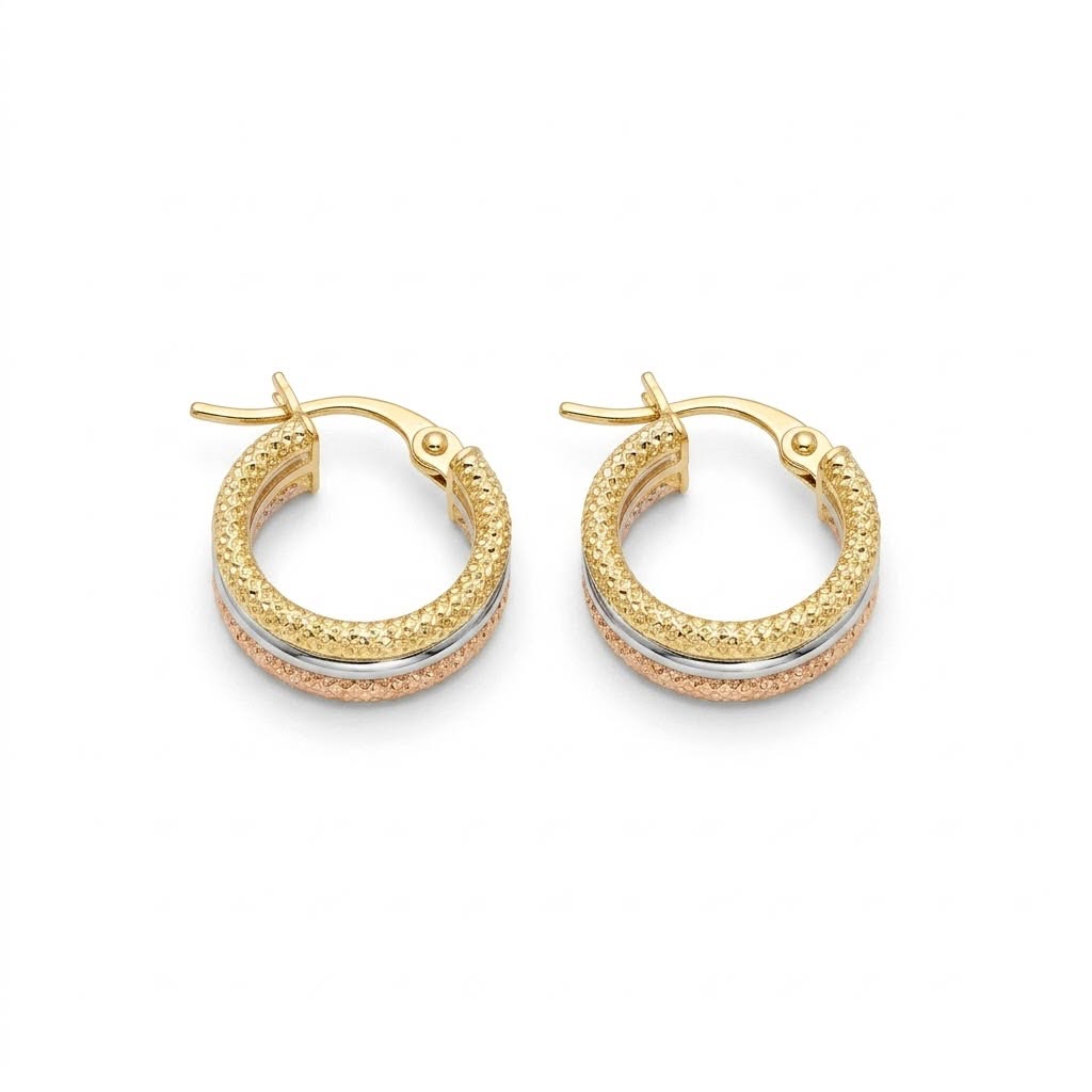 18k Gold Dia Layered Loop Earrings - 18k Gold Earrings - Embellish Gold Jewelry & Diamond