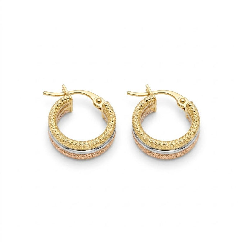 18k Gold Dia Layered Loop Earrings - New Launch - Embellish Gold Jewelry & Diamond