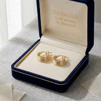 18k Gold Layered Loop Earrings - 18k Gold Earrings - Embellish Gold Jewelry & Diamond