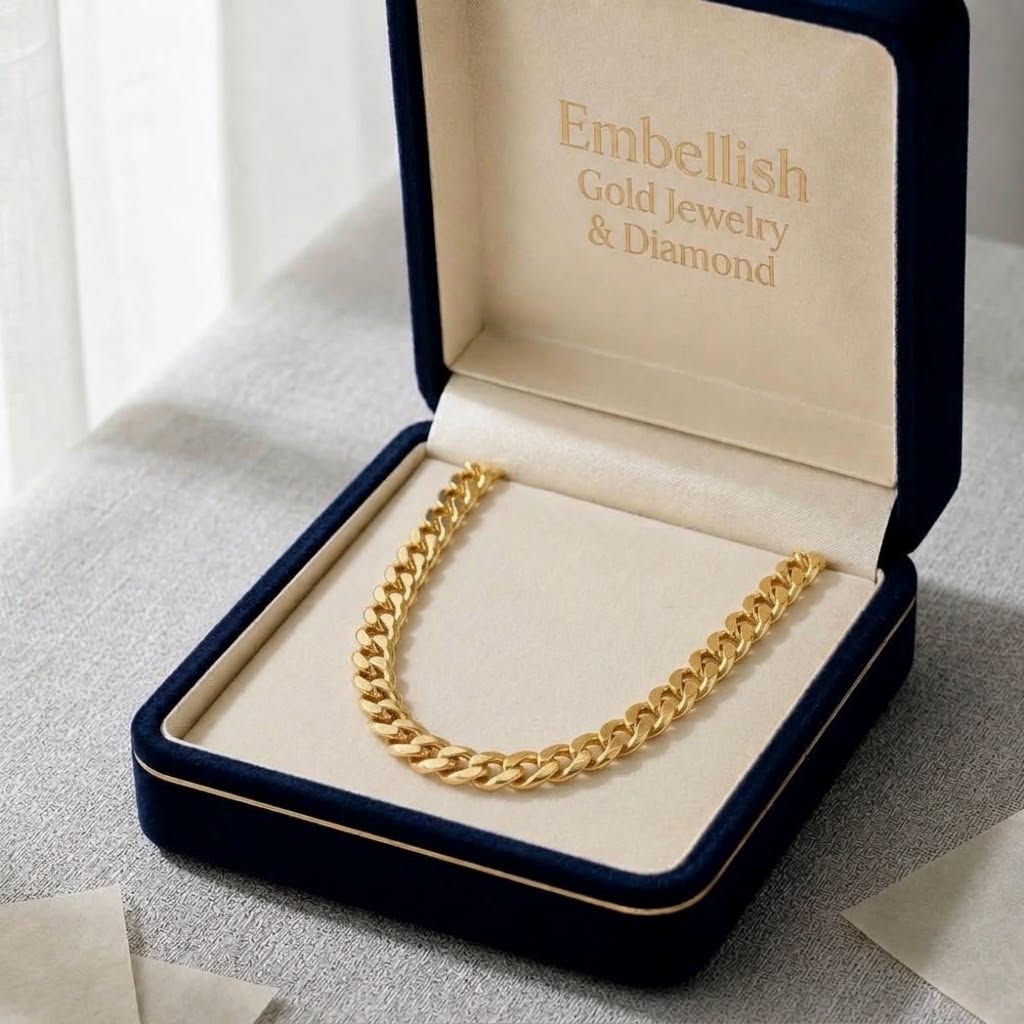 18k Gold Cuban Chain 6 - 18k Gold Chain - Embellish Gold Jewelry & Diamond