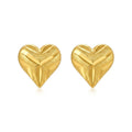 18K Gold Heart Mamba Inspired Screw Earrings - 18k Gold Earrings - Embellish Gold Jewelry & Diamond