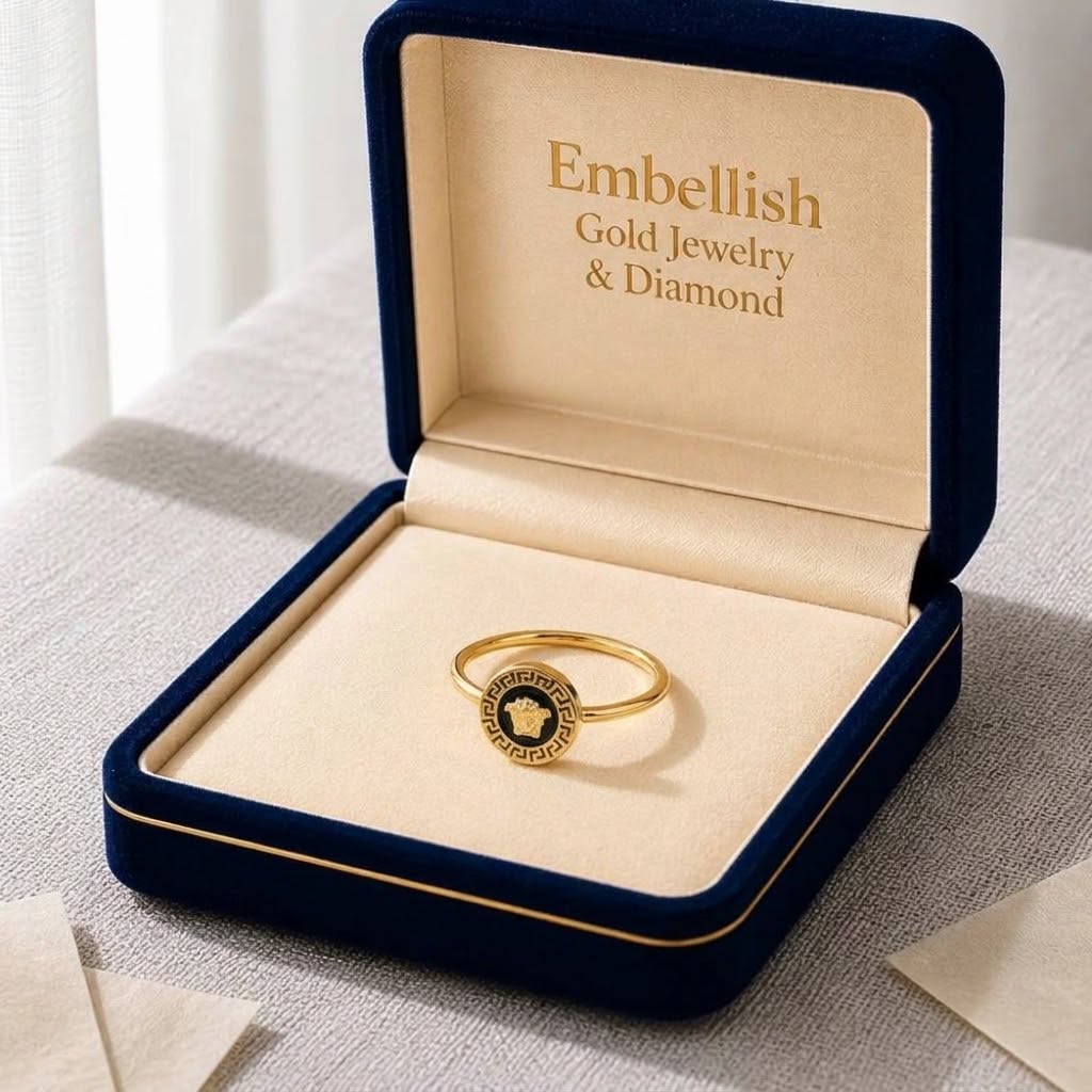18k Gold VS Face Ring - 18k Gold Ring - Embellish Gold Jewelry & Diamond