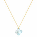 Necklace with a light blue pendant on a white background