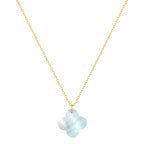 Necklace with a light blue pendant on a white background