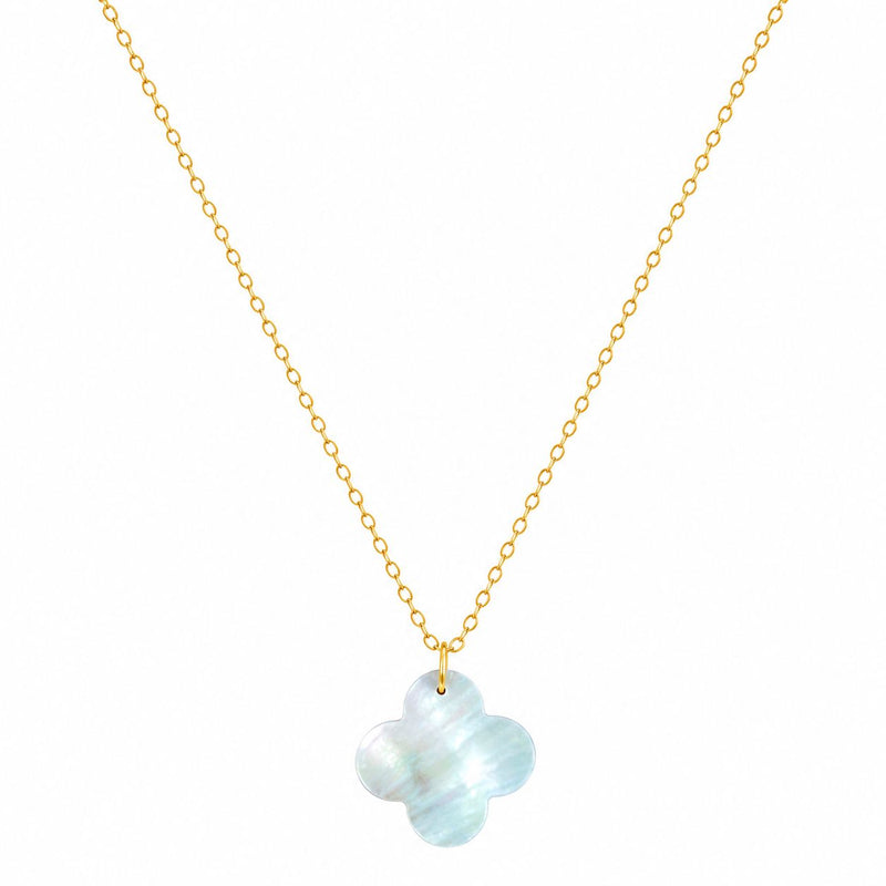 18k Gold Jade Clover Necklace - 18k Gold Necklace - Embellish Gold Jewelry & Diamond
