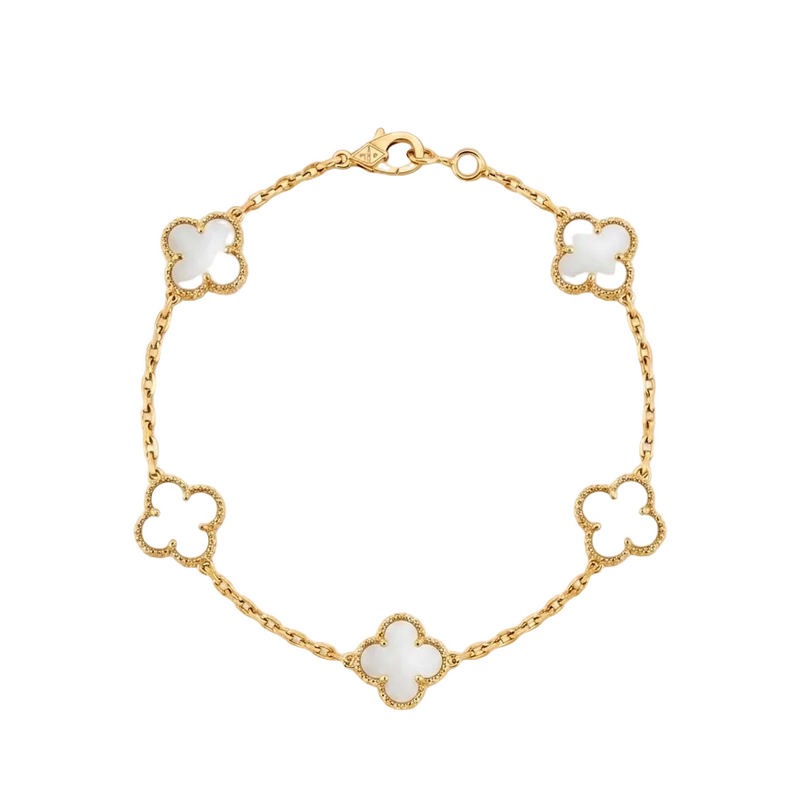 18k Gold 5 Clover Bracelet - 18k Gold Bracelet - Embellish Gold Jewelry & Diamond