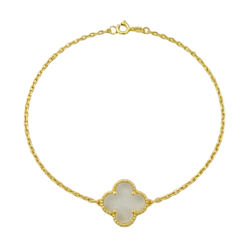 18k Gold Jade Clove Flower Bracelet - ad collection - Embellish Gold