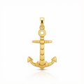 18k Gold Anchor Pendant