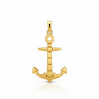 18k Gold Anchor Pendant