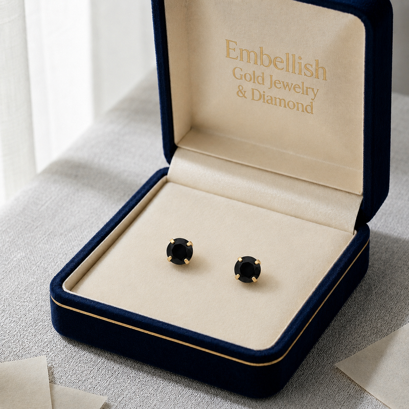 18k Gold Zircon Stone Earrings - 18k Gold Earrings - Embellish Gold