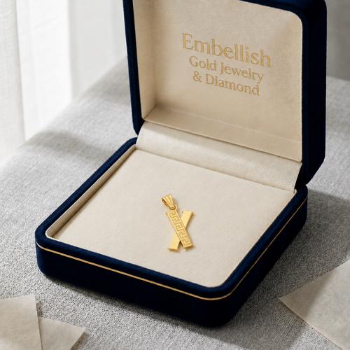 18k Gold Cross Branded Pendant