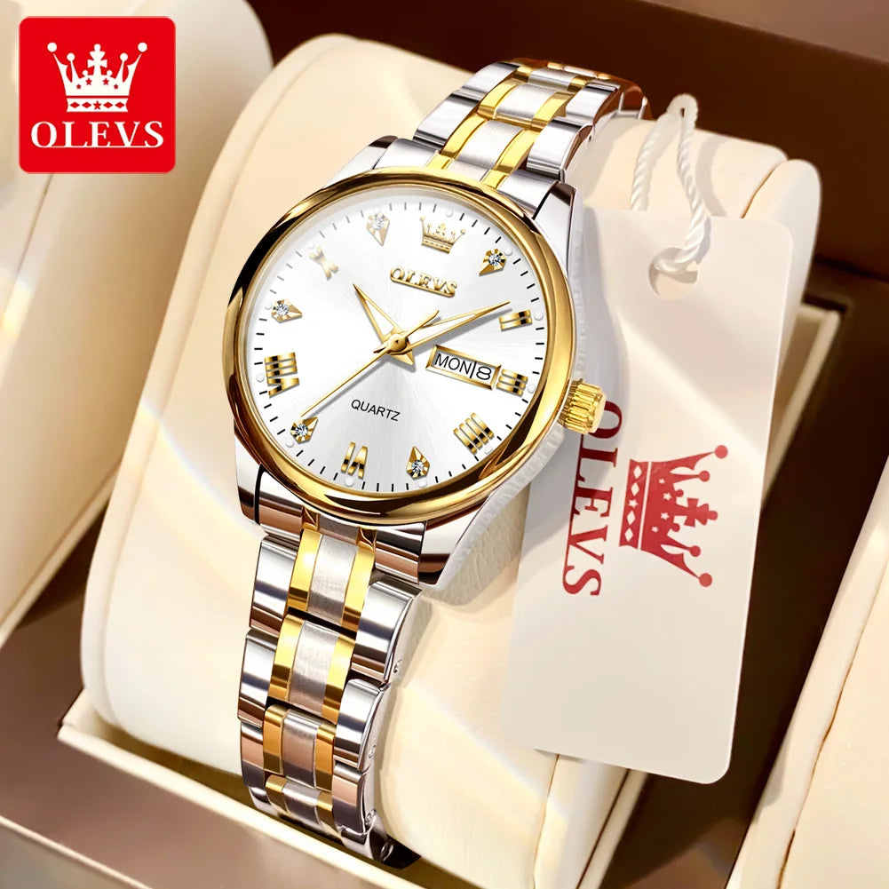 OLEVS 5563 New Fashion Women Quartz Watch - Olevs - Embellish Gold Jewelry & Diamond